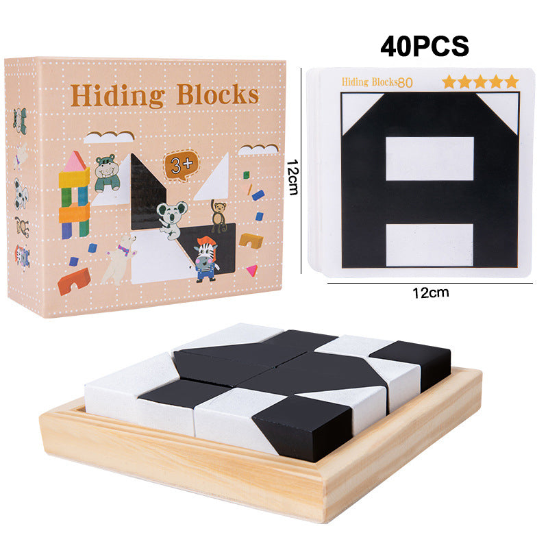 🧩 50% OFF NOW! 🔥 Black & White Block Puzzles Set for Kids - Creative & Educational, Perfect for Developing Logic Skills ✨