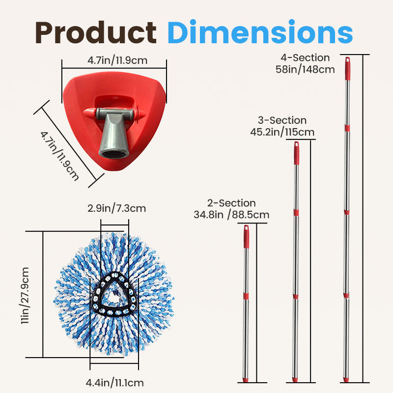 Triangular Microfiber Mop Head Replacement