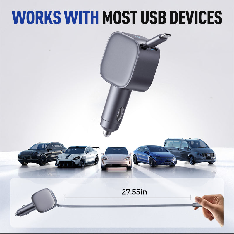 Compact Retractable Car Charger
