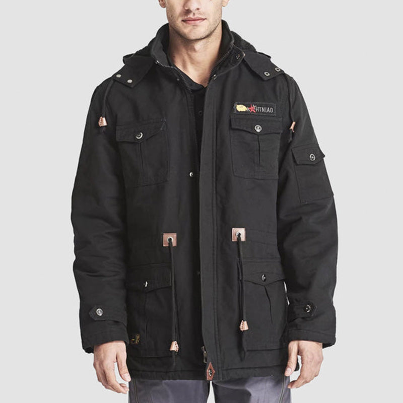 ⏰Limited Time Sale 50% OFF🔥Men's Winter Drawstring Cotton Military Driver Jacket - Comfort and Style Combined