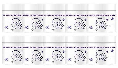 Purple Keratin Hair Mask - Intense Repair for Curly or Color-Treated Hair, Restores Shine & Softness in 3 Mins🌿🧴