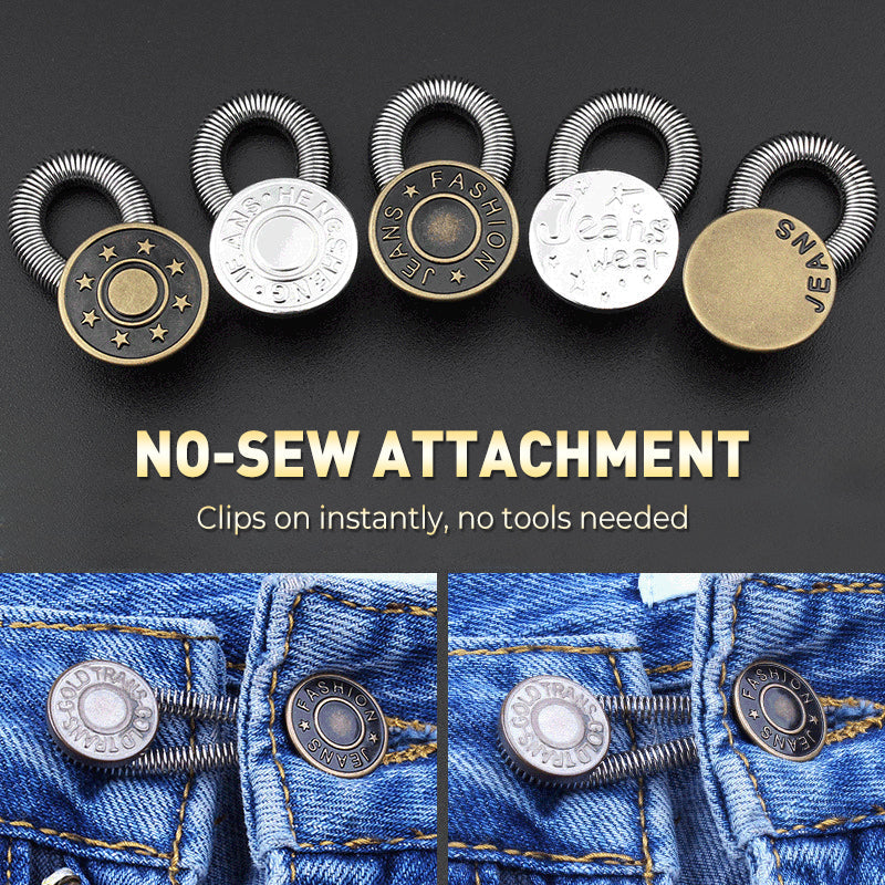 👖👖Spring-Loaded Metal Waist Extender Button for Jeans