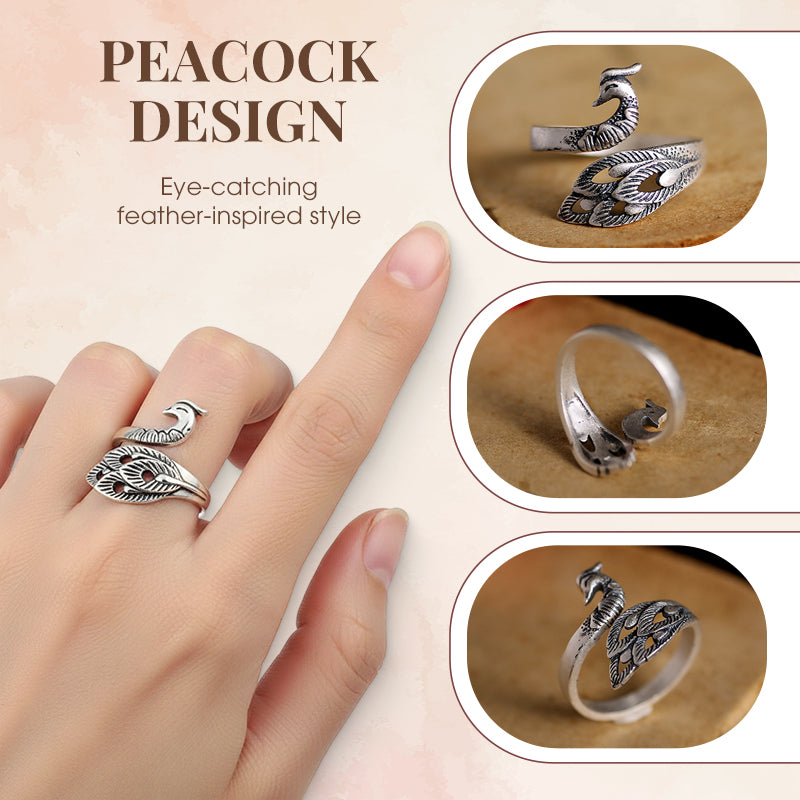 💥BUY 1 GET 1 FREE-Charming Adjustable Vintage Peacock Ring