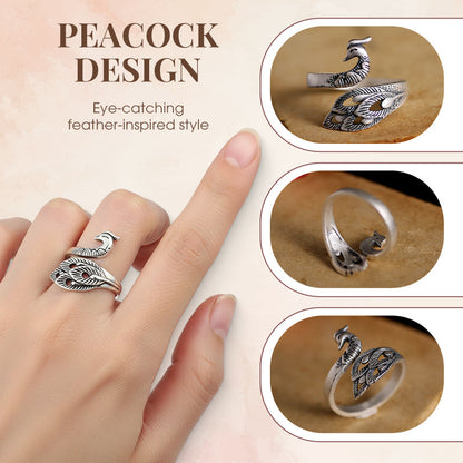 💥BUY 1 GET 1 FREE-Charming Adjustable Vintage Peacock Ring