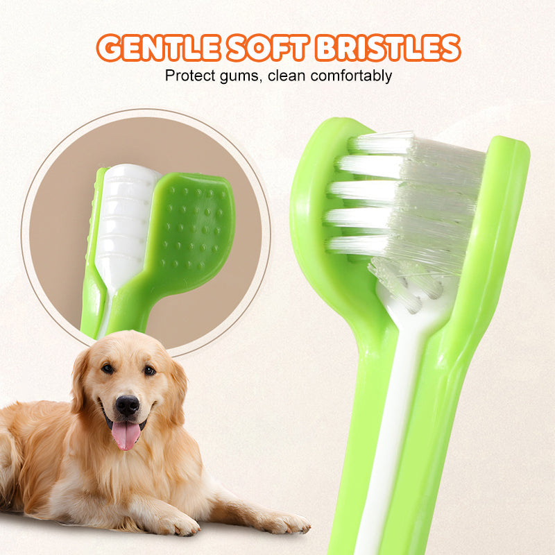 3-Sided Pet Soft Bristle Toothbrush (Buy 1 get 1 free)
