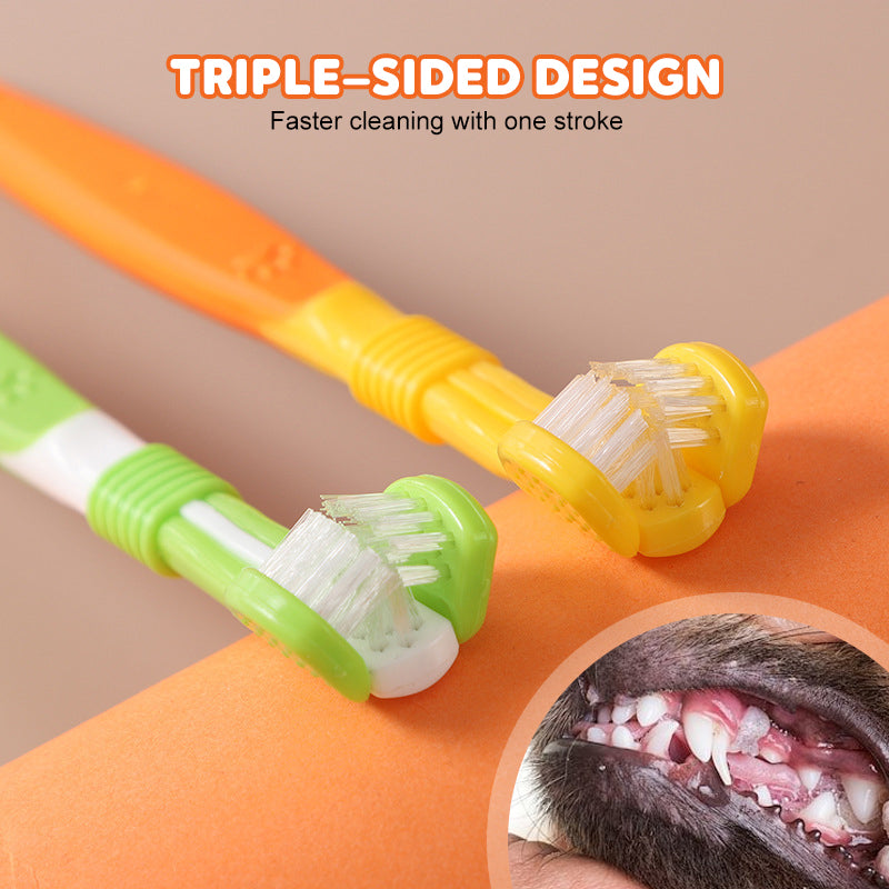 3-Sided Pet Soft Bristle Toothbrush (Buy 1 get 1 free)