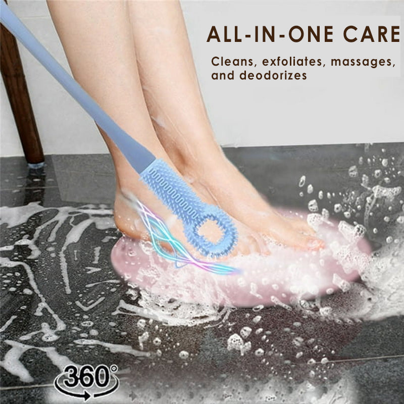 🦶 BUY 1 GET 1 FREE! ✨ Long-Handle Foot Scrubbing Brush - Reaches Toes & Heels Easily, Exfoliates Dead Skin & Improves Circulation 🧼📦