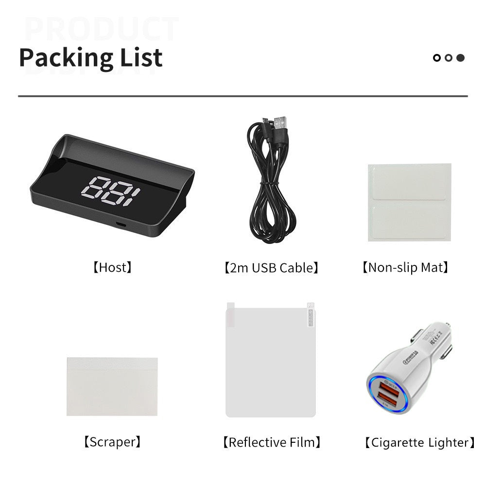 Head-Up Display Speedometer for Cars