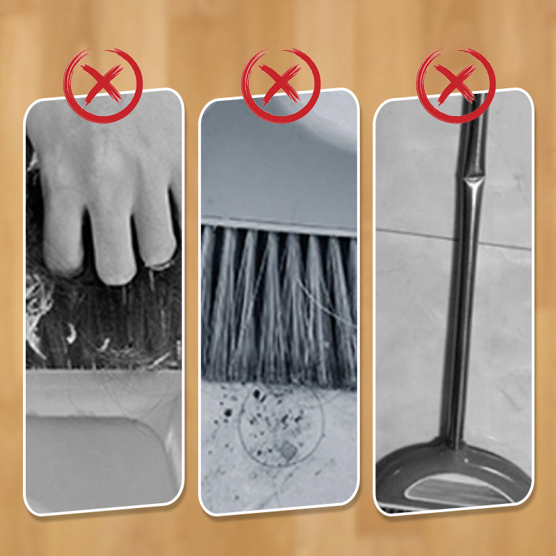 Stand-Up Dustpan Set with 180° Rotating Broom