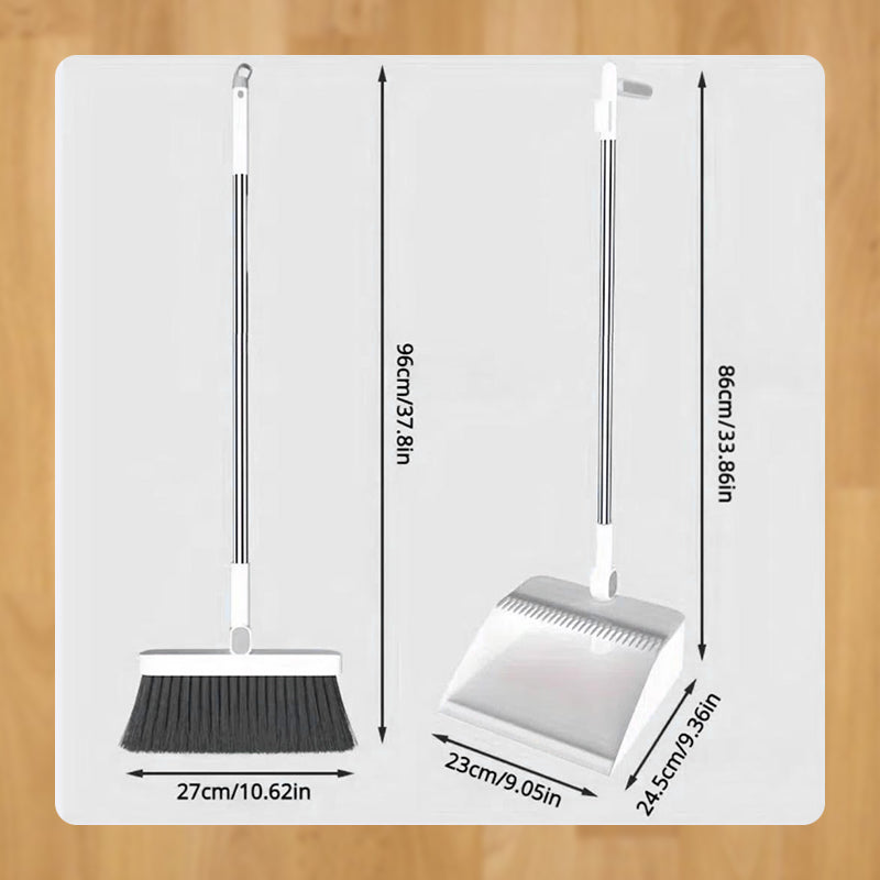 Stand-Up Dustpan Set with 180° Rotating Broom