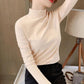 Women's Comfortable Solid Color Half High Neck Long Sleeve Top