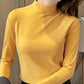 Women's Comfortable Solid Color Half High Neck Long Sleeve Top