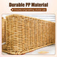 Hand Woven Rattan Cable Organizer Box with Lid