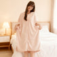 Women's Cosy Hooded Textured Grid Bathrobe