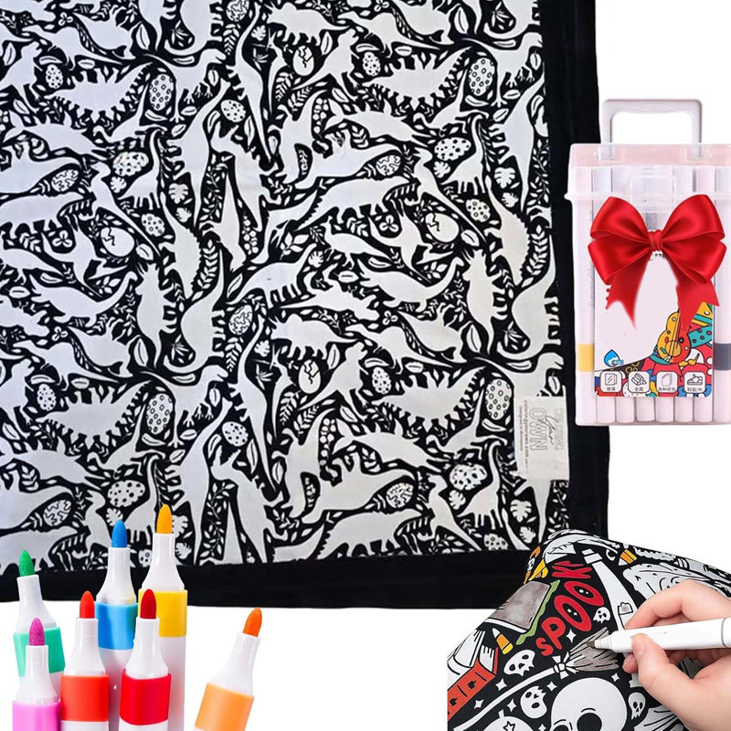 🎄Christmas Sale 49% OFF!!🎁🎁DIY Coloring Blanket with Markers