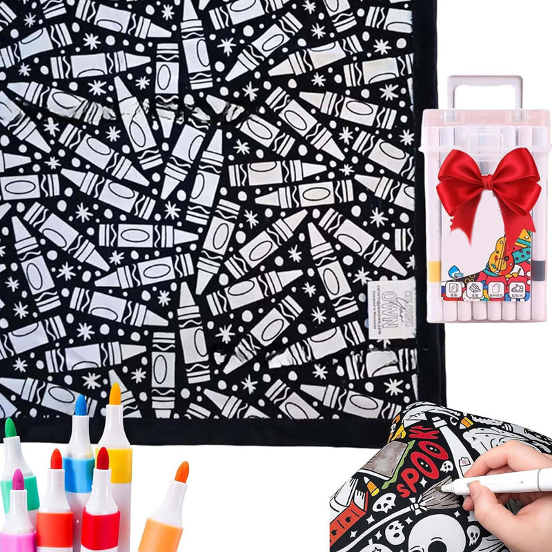 🎄Christmas Sale 49% OFF!!🎁🎁DIY Coloring Blanket with Markers