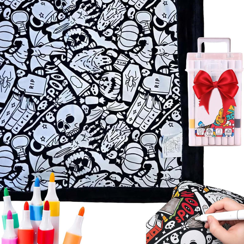 🎄Christmas Sale 49% OFF!!🎁🎁DIY Coloring Blanket with Markers