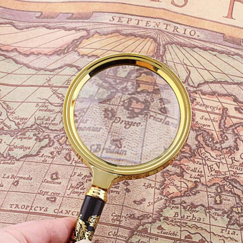 Dragon Pattern Handle Magnifying Glass with 10X Magnification