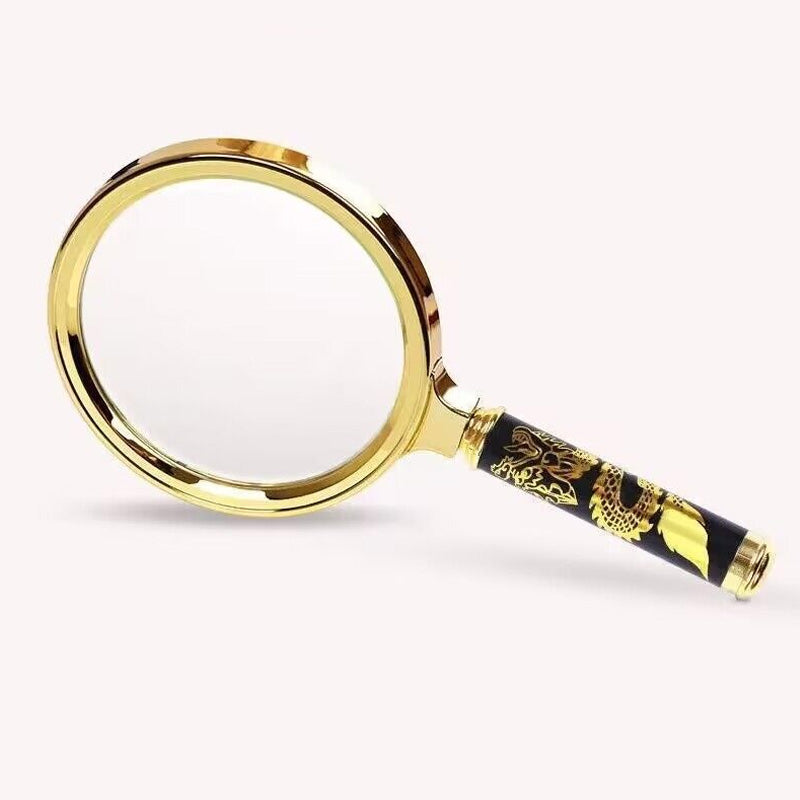 Dragon Pattern Handle Magnifying Glass with 10X Magnification