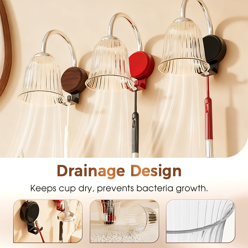 Nail-Free Installation Toothbrush Holder with Cup