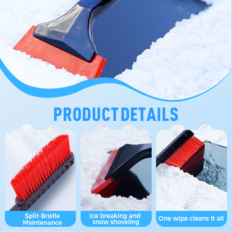 Dual Head Snow Broom with Ice Scraper for Car
