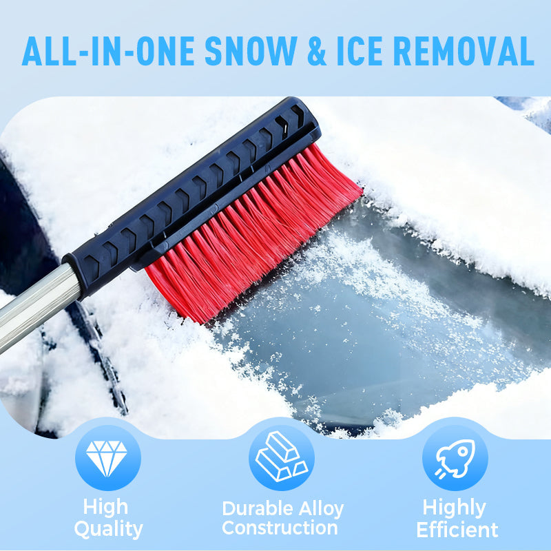 Dual Head Snow Broom with Ice Scraper for Car
