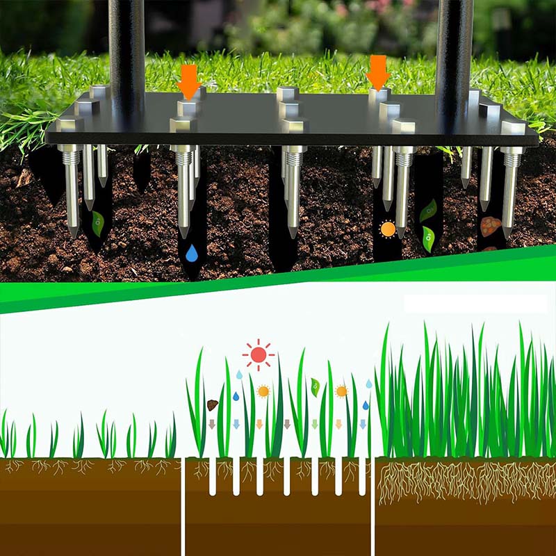 Aerator Lawn Tool, Automatic Dirt and Leaf Clean Design