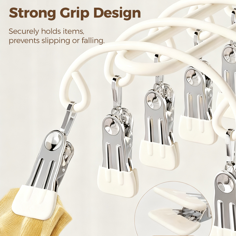 Stainless Steel Laundry Drying Rack with 20 Clips