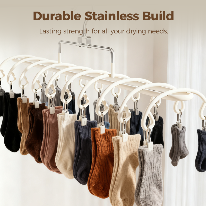 Stainless Steel Laundry Drying Rack with 20 Clips