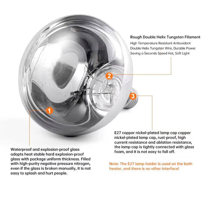 275W Bathroom Heater Bulb - Winter Warmth Essential