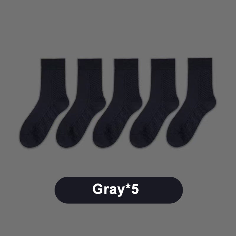 Men's Anti-Odor Graphene Crew Socks - 5 Pairs/Set