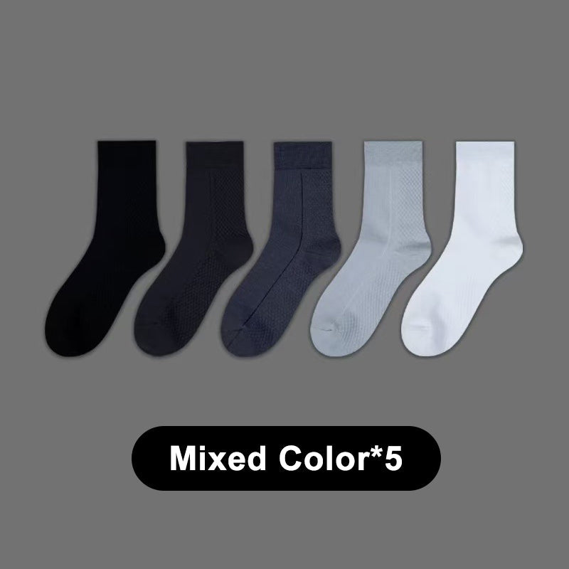 Men's Anti-Odor Graphene Crew Socks - 5 Pairs/Set