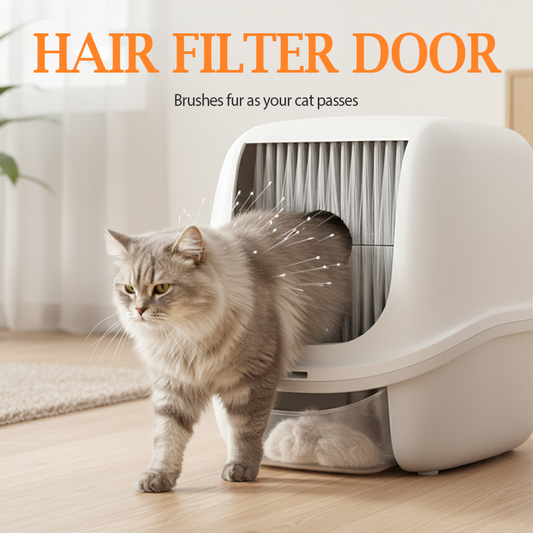 Cat Litter Box Hair Filter Door