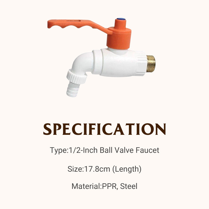 1/2-Inch PPR Steel-Core Ball Valve Water Faucet