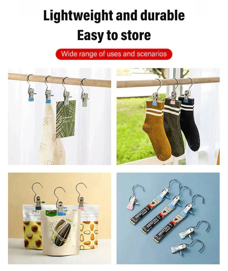 💥Anti-rust Clip Space-saving Clothespin Hat Pants Storage Hanging Travel Hook