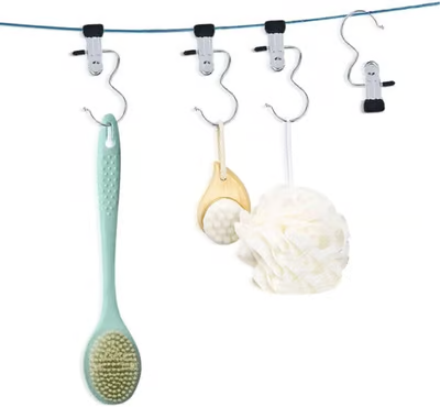 💥Anti-rust Clip Space-saving Clothespin Hat Pants Storage Hanging Travel Hook