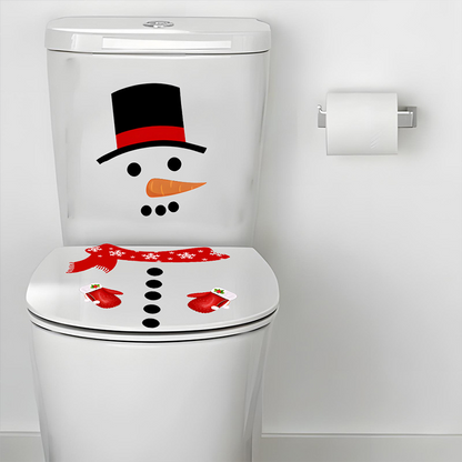 Christmas Snowman Toilet Seat Sticker