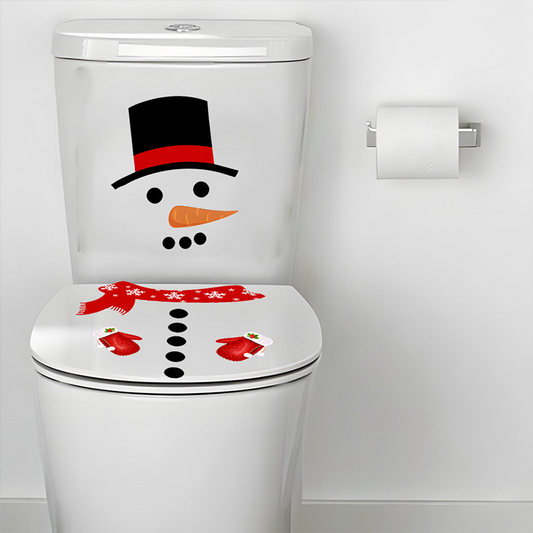 Christmas Snowman Toilet Seat Sticker