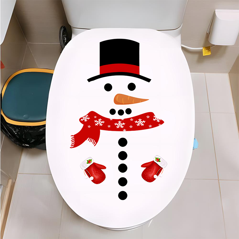 Christmas Snowman Toilet Seat Sticker