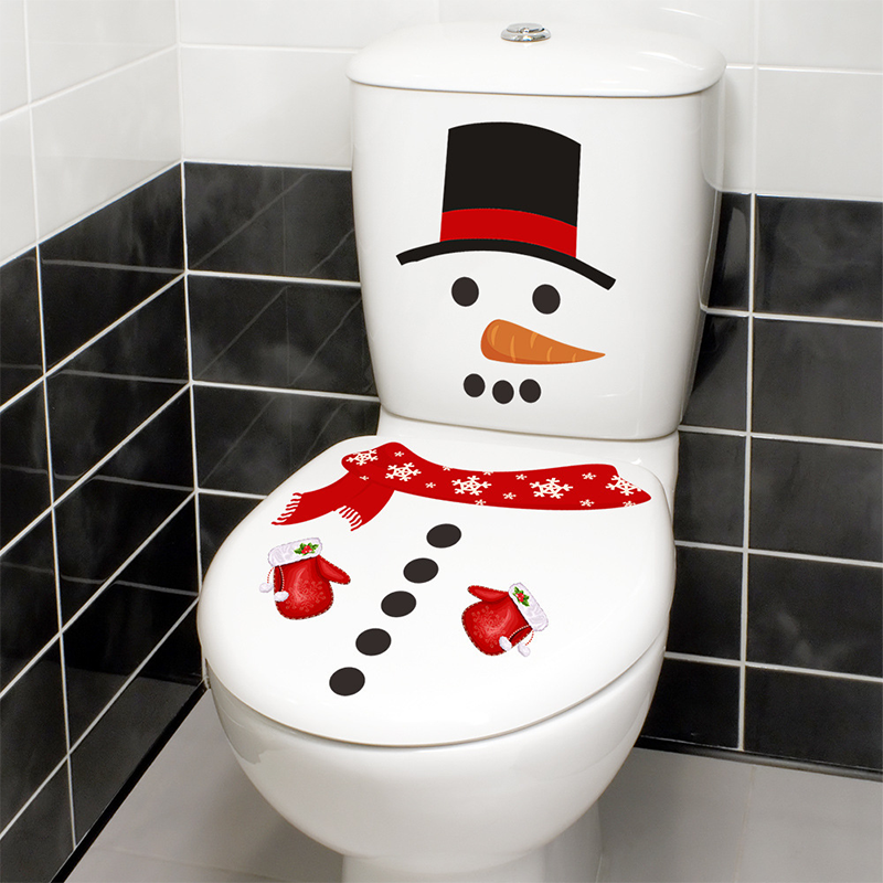 Christmas Snowman Toilet Seat Sticker