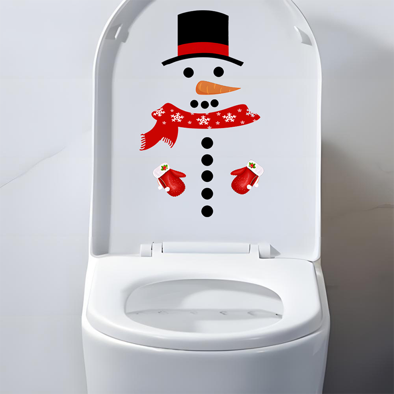 Christmas Snowman Toilet Seat Sticker