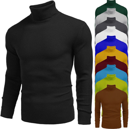 Winter Men's Knitted Turtleneck Slim Sweater
