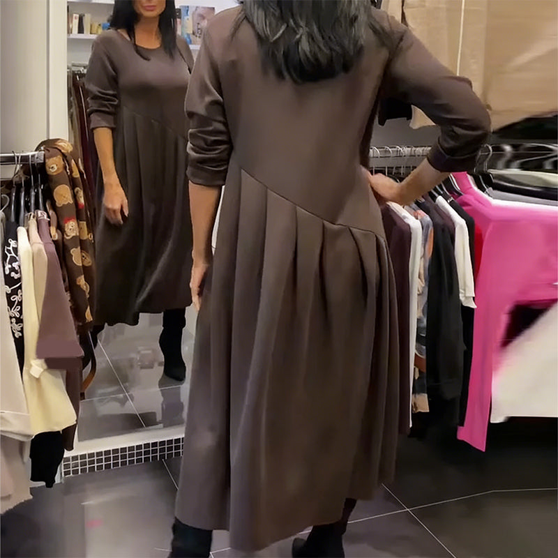 Casual Pleated A-Line Dress