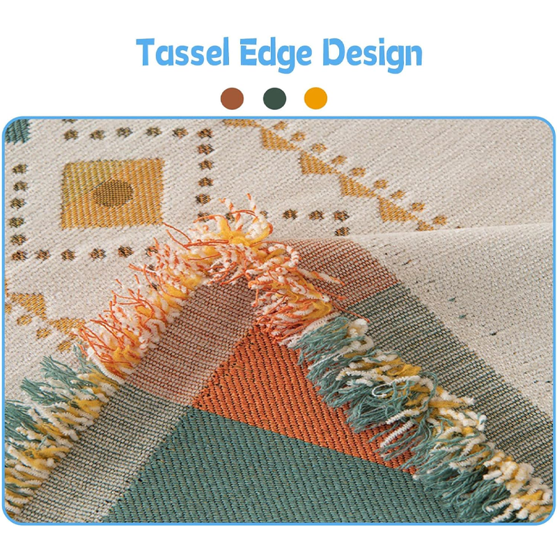 Reversible Bohemian Sofa Cover with Tassels