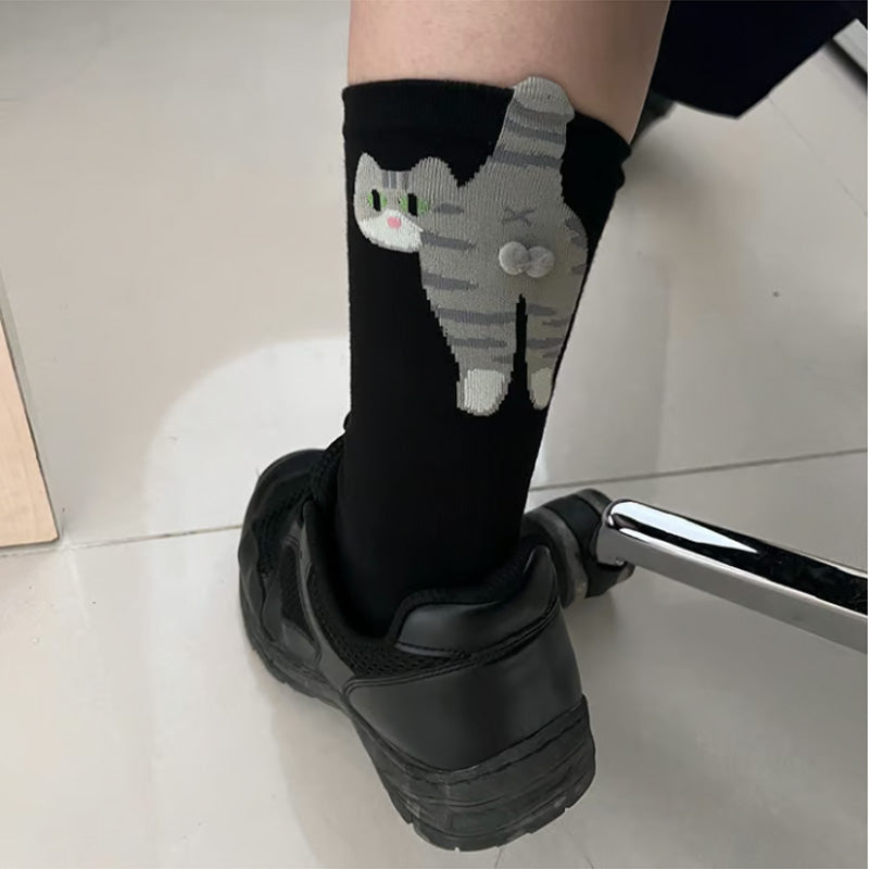 2 Pairs Funny Cat Balls Socks for Men & Women