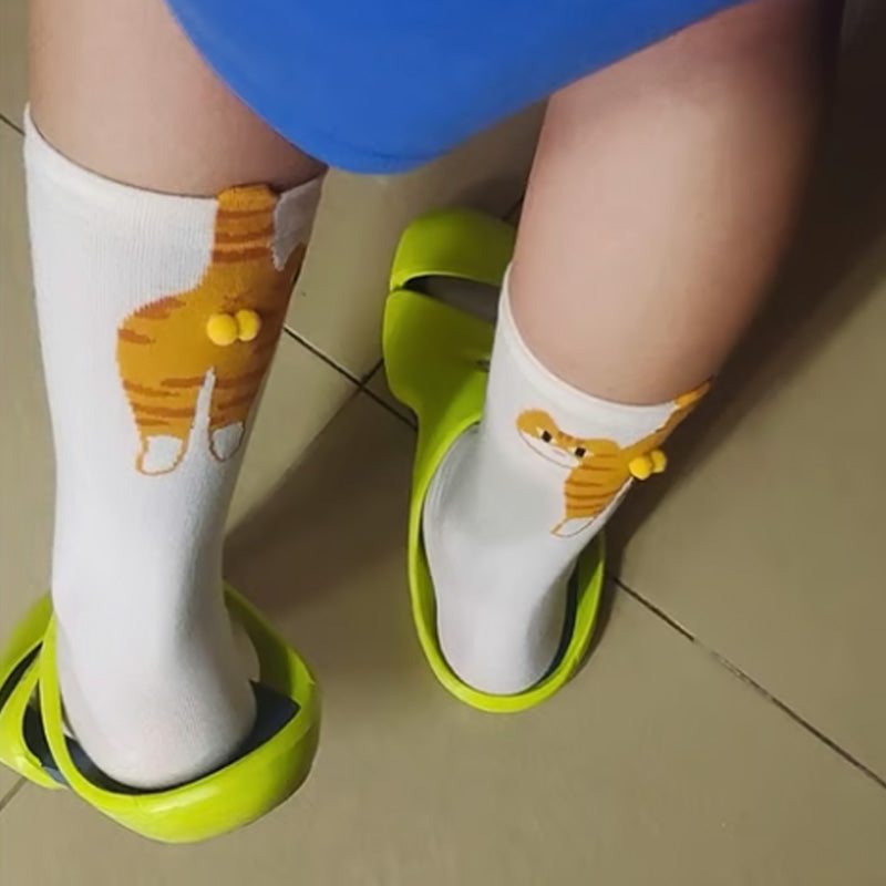 2 Pairs Funny Cat Balls Socks for Men & Women