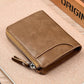 Men's Zipper Bifold Wallet with 9 Card Slots
