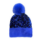 Winter Sparkly Sequin Pom Beanie