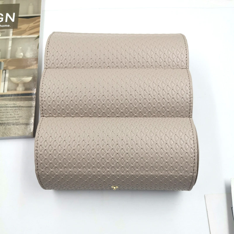 Cylindrical three-layer storage jewelry box