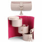 Cylindrical three-layer storage jewelry box